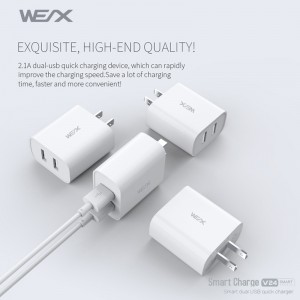 WEX - Bộ sạc du lịch usb kép V24, bộ sạc tường, bộ đổi nguồn
