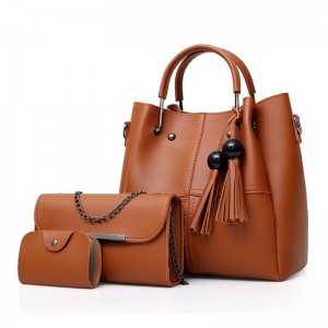 HD0827--3 PCS Mỗi bộ Phụ nữ PU Leather Tote PU Leather Túi xách xách tay PU Leather Coin Purse