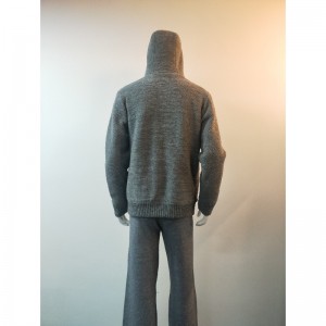 GRAY HATED SWEATER COAT RLMS0075F