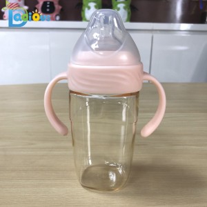 Sơ sinh BPAU miễn phí Bình sữa PPSU 240ML Bình sữa cho bé Logo tùy chỉnh Bình sữa có tay cầm