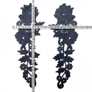 2 Móc thêu cao cấp, đính ren viền cổ áo phụ nữ