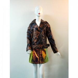 ÁO KHOÁC BROWN BLACK-DOTS PU JACKET RLWPJ0007N