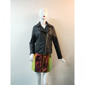 ÁO KHOÁC ĐEN PU BIKER RLWPJ0022N