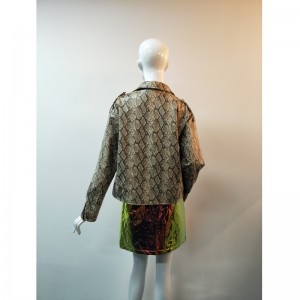 ÁO KHOÁC BROWN SERPENTINE PU RLWPJ0024N