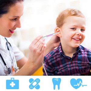 Máy soi tai 3 trong 1 Kiểm tra lỗ chân lông Công cụ tẩy lông tai 720P với 6 đèn LED có thể điều chỉnh Tương thích với Android và iOS