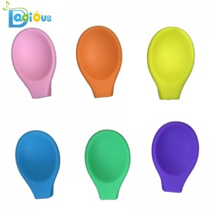 Đầu thìa silicone BPA Free Silicone được FDA phê duyệt Mẹo mềm cho trẻ em thìa OEM Phần silicon cho thìa tre