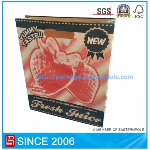 Túi giấy tái chế màu nâu với tay cầm cắt chết