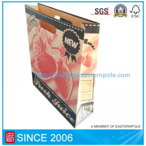 Túi giấy tái chế màu nâu với tay cầm cắt chết