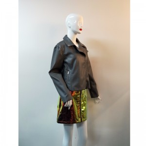 ÁO KHOÁC ĐEN PU BIKER RLWPJ0014N