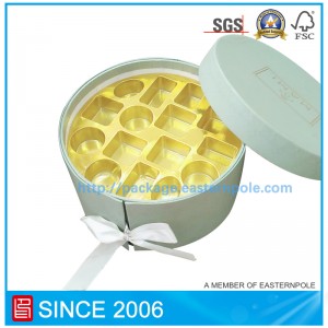 Hộp sô cô la tròn cứng nhắc sang trọng với hai lớp