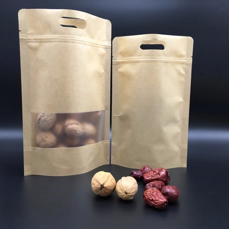 Giấy nhám Stand Up Pouch with Ziplock and die cut handle for nuts... jube and other dry fruits