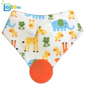 Thiết kế mới nhất BPA Free Bib Chew Bandana Cotton Teether Bandana Bib Baby Bibs cho chảy nước dãi và mọc răng