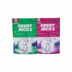 OEM Color In Hộp Túi nhựa Zipper Top Dog Snack Bao bì