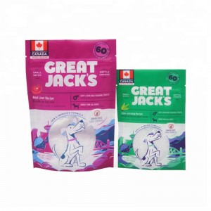 OEM Color In Hộp Túi nhựa Zipper Top Dog Snack Bao bì