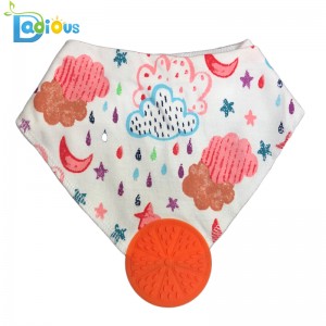 Trẻ sơ sinh và trẻ mới biết đi mọc răng Bandana Bib Muslin Bibs Bandana Drool Bibs với Teether