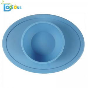 Bộ đồ ăn cho bé Bộ thực phẩm Lớp silicone Bát một miếng Silicone placemat Hút cho bé Bát