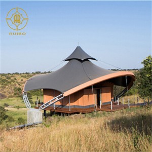 Nhà máy đúc sẵn vật liệu màng PVDF sang trọng Kết cấu thép Khách sạn Lều trại