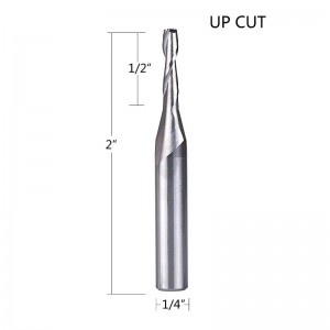 Bộ định tuyến xoắn ốc có đường kính cắt lên 8 inch, đường kính 1/4 inch Shank HRC55 cho máy cắt gỗ, khắc