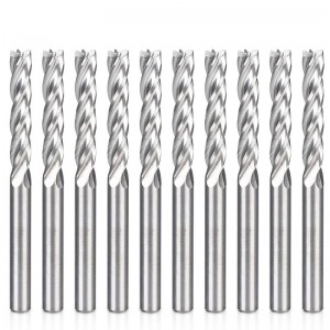 CNC End Mill 1/8 Router Bits 1 8 Shank 4-Flute Xoắn ốc dao phay dao phay Vonfram bằng gỗ công cụ cắt gỗ 17mm CEL, OAL 38,5mm cho ván ép nhựa PVC PVC