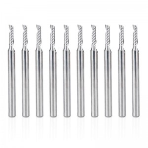 Bộ định tuyến CNC Bits, 1/8 chuông Shank Bộ định tuyến xoắn ốc Bit 1 Bộ sáo cuối Mill Set Dao cắt 2 mm Công cụ khắc sáo bằng thép vonfram đơn 8 mm CEL, 38,5mm OAL cho PVC PVC PVC