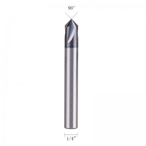 Cacbua V độ 90 độ với Tiain tráng 4 sáo, Millfer End Mill để tạo rãnh V và rãnh