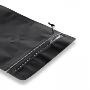 250g nhôm lá cà phê túi phẳng đáy tám bên túi kín với khóa zip