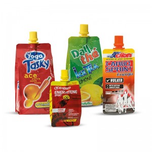 200ml nhôm lỏng nước giải khát hữu cơ chuối trái cây thạch nước trái cây đóng gói lưu trữ doypack spout túi nước trái cây túi