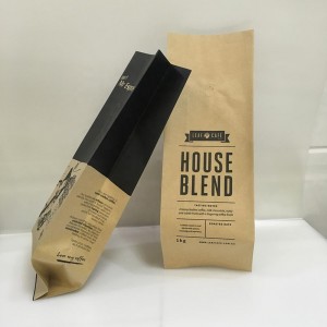 Tùy chỉnh in dấu nhiệt Giấy kraft Cà phê Bean Bao bì Túi giấy có van