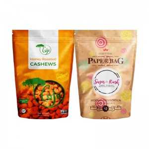 Túi có khóa kéo Giấy kraft Đứng lên Bao bì thực phẩm Túi Ziplock Doypack In tùy chỉnh