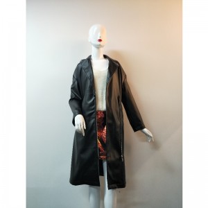 ÁO KHOÁC ÁO DÀI ĐEN PU ÁO RLWPJ0021N