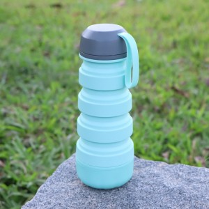Sáng tạo cốc nước silicone thực phẩm lớp gấp thể thao ngoài trời chai nước cá nhân chạy thể dục thể thao cầm tay cốc nước
