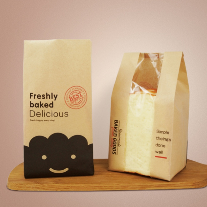Túi giấy kraft tùy chỉnh in cho bánh mì bánh quy bao bì thực phẩm