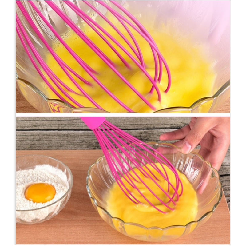Máy khuấy trứng silicon chất lượng cao Máy khuấy cầm tay silicone chống trượt tay cầm dụng cụ làm bếp