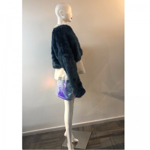 LADIES 'NAVY SHORT FAT COAT RLWF0005