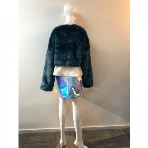 LADIES 'NAVY SHORT FAT COAT RLWF0005