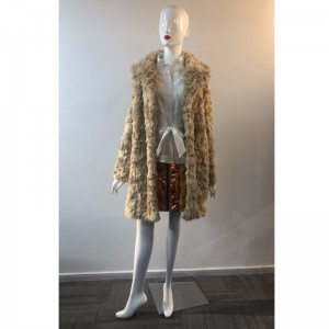 LATIES 'BEIGE LONG FAT COAT RLWF0008
