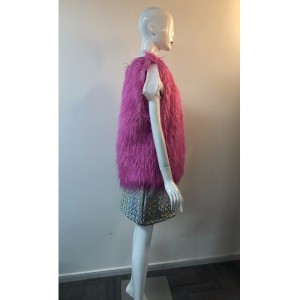 MAGENTA SHAGGY GILET RLWF0023 của LADIES