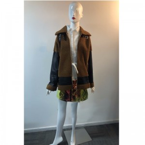 ÁO KHOÁC PU CỦA LADIES VỚI BORG TRIM RLWPJ0031