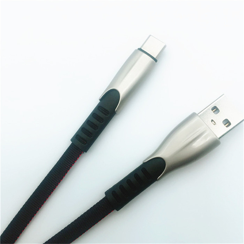 KPS-1001CB Micro Custom xách tay 1m 2A hợp kim kẽm Vải dệt cáp micro USB