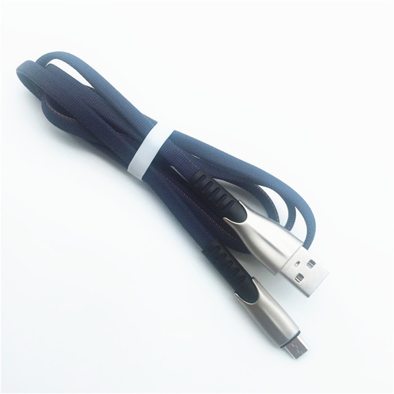 KPS-1001CB Micro Custom xách tay 1m 2A hợp kim kẽm Vải dệt cáp micro USB