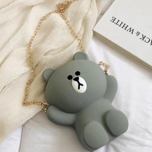 Silicone hoạt hình túi cô gái túi dễ thương silicone điện thoại di động túi gấu cá tính chuỗi đơn vai xiên túi satchel