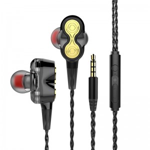 Dual Dynamic Driver Âm thanh nổi HiFi Âm nhạc Earbud có dây