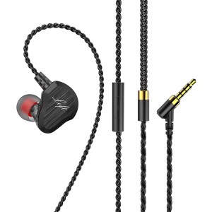 Bộ điều khiển tần số kép mới Loa chất lượng âm thanh nổi HiFi Earhook Tai nghe có dây