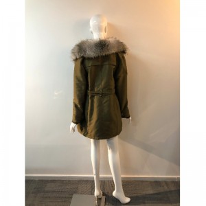 LADIES 'KHAKI FUR-COLLAR COAT RLWPC0033