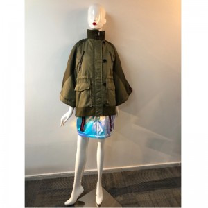 COAT BAT SLEEVE LADIES' trong khaki RLWPC0043