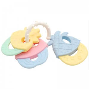 Silicone bé kẹo cao su thanh dính trái cây sơ sinh kẹo cao su macaron chuông phụ kiện