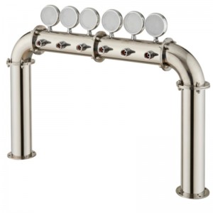 Thiết bị phân phối bia Nhà hàng Quầy rượu cao cấp Cột 6 lỗ Loại cửa Tháp rượu có đèn PVD