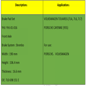 Má phanh (OE: 7L0698151E)