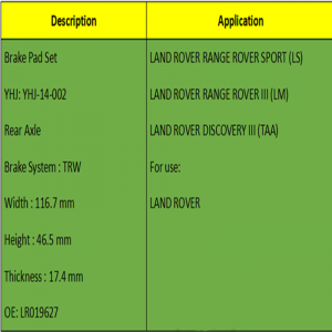 Má phanh (OE: LR019627)
