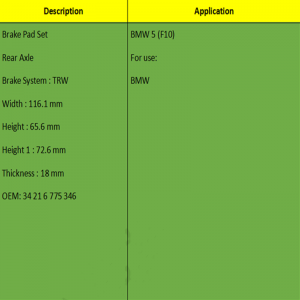 Má phanh (OE: 34 21 6 775 346)